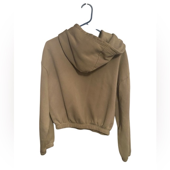 Zara Cropped Army Green Hoodie L - Picture 3 of 9